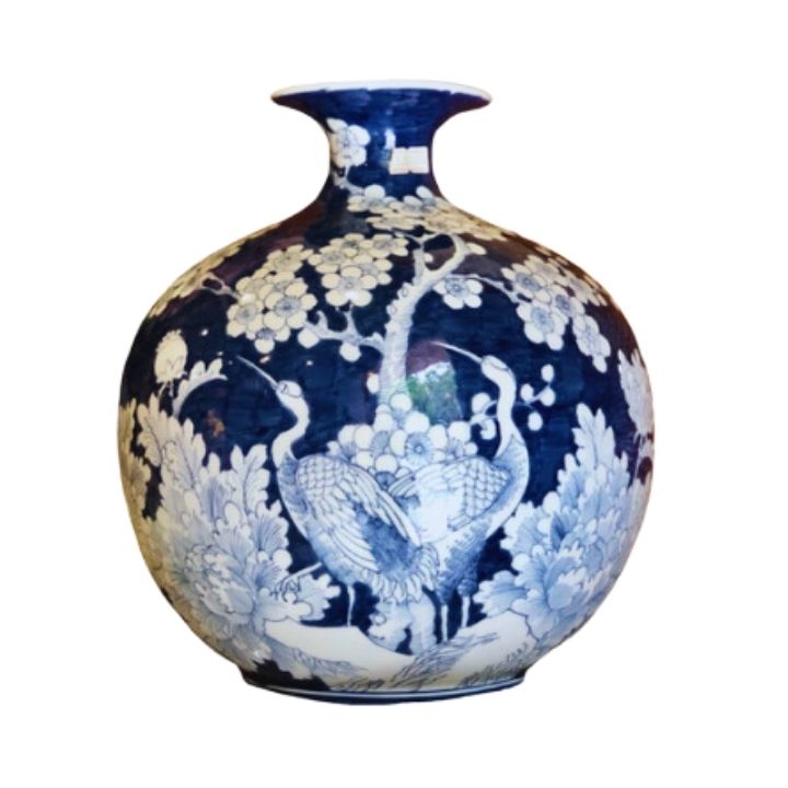 Bình hút lộc vẽ chim hạc