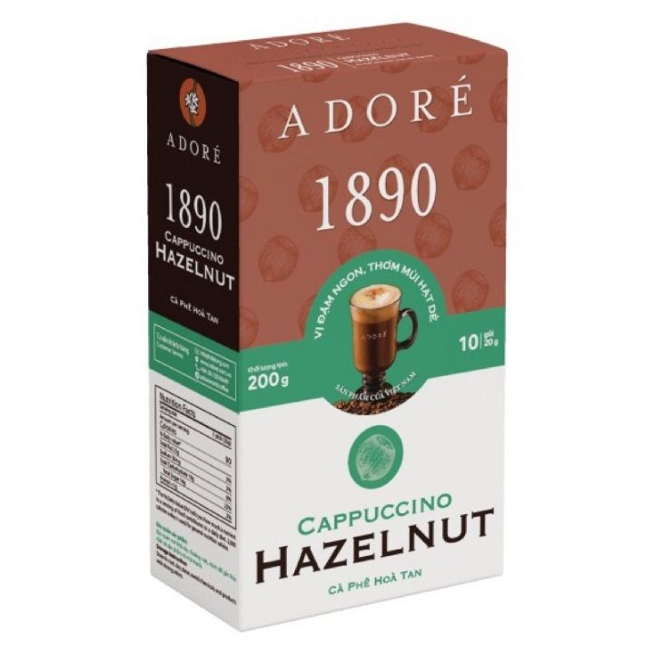 Cà phê  Adoré 1890 Cappuccino Hazelnut-200g