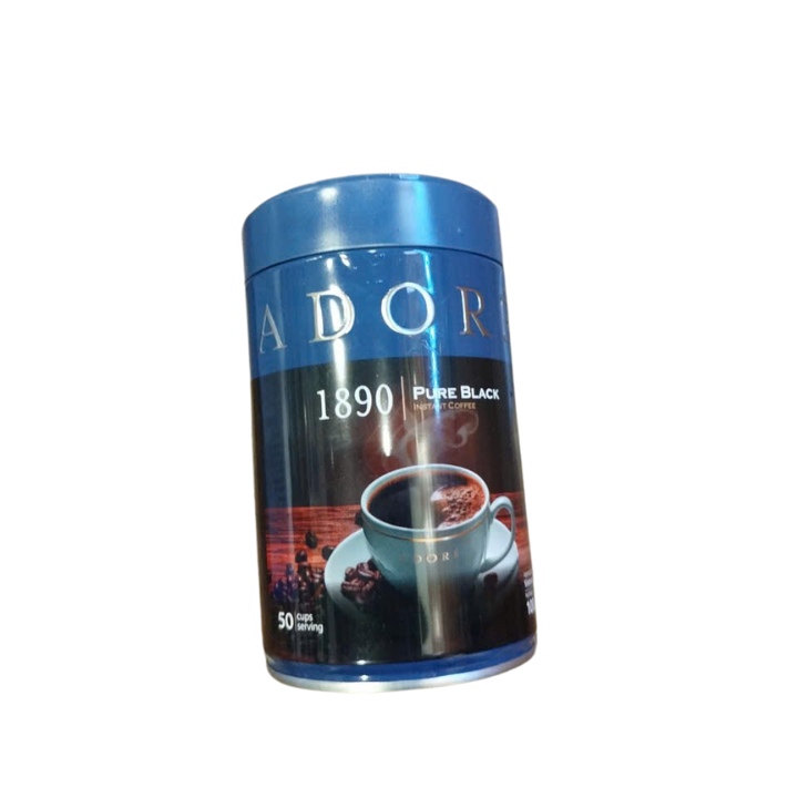 Cà phê Adoré 1890 Pure Black Instant Coffee Lon 100g