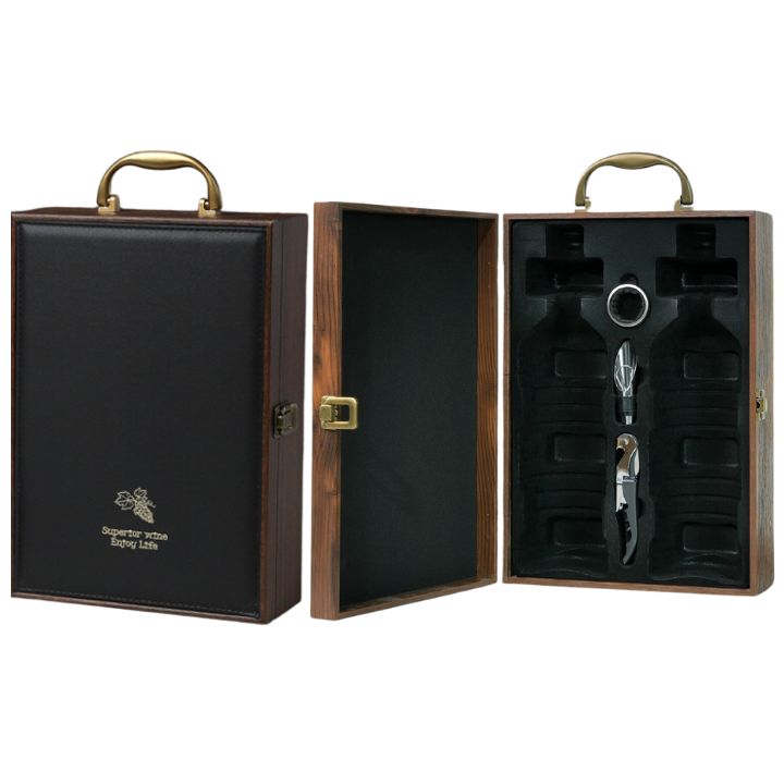 Hộp 2 chai gỗ da đen GB 203-10 F25