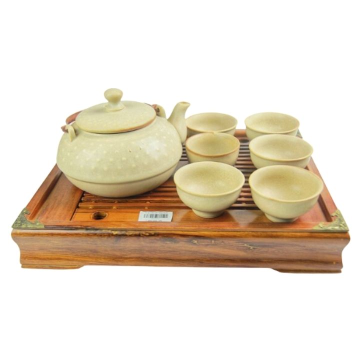 Bộ  ấm chấm nhật men cát vàng 0077 ( không bao gồm khay)