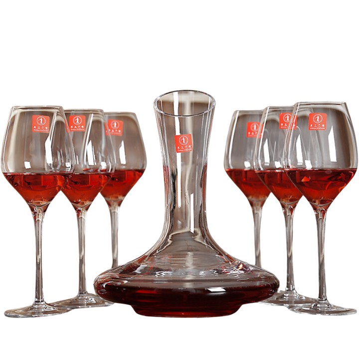 Bộ bình rượu vang 6 ly Rose lớn (Bình cao)